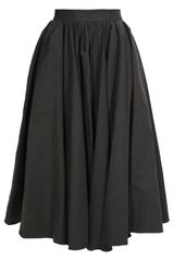 Lanvin Pleated Cotton-ramie Full Midi-skirt