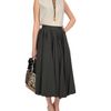 Lanvin Pleated Cottonramie Full Midiskirt in Gray (anthracite) - Lyst