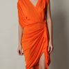Lanvin Grecian Dress in Orange (coral)