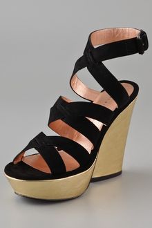 Marc By Marc Jacobs Crisscross Suede Wedge Sandals - Lyst
