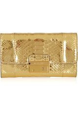 Michael Kors Gia Metallic Python Clutch