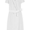 Narciso Rodriguez Stretch Cottonblend Wrap Dress in White - Lyst