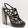 Prada Strappy Patent Leather Sandal in Black (black patent) - Lyst