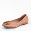 Tory Burch Leather Reva Ballet Flat in Brown (tan) - Lyst