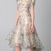 Zac Posen Print Bustier Dress in Beige - Lyst