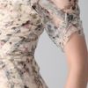 Zac Posen Print Bustier Dress in Beige - Lyst
