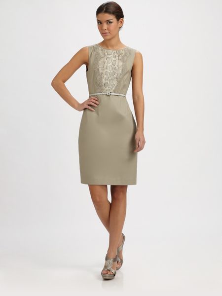 Elie Tahari Lolly Dress in Gray (grey) - Lyst