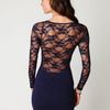 Free People Ginger Long Sleeve Lace Back Tunic in Blue (navy) - Lyst