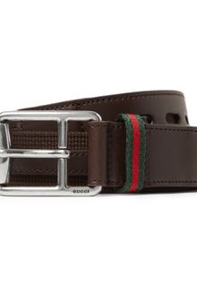 Gucci Canvas and Leather Belt - Lyst