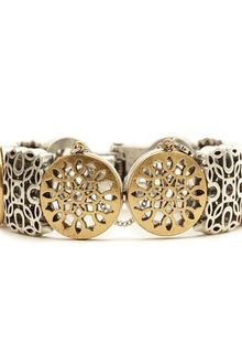 Lucky Brand Two-tone Openwork Metal Hinge Bracelet - Lyst