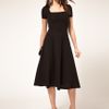 Asos Collection Midi Dress With Square Neck in Black - Lyst
