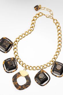 Tory Burch Resin Square Necklace - Lyst