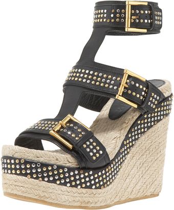  Studded Platform Espadrille Wedge 