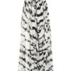 Alexander Mcqueen White Tiger Printed Silkchiffon Gown in Black (white) - Lyst