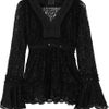 Anna Sui Ruffled Stretchlace Top in Black - Lyst