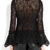 Anna Sui Ruffled Stretchlace Top in Black - Lyst