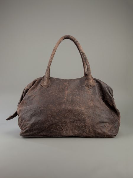 Collection Privée Distressed Leather Bag in Brown | Lyst