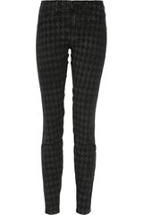 J Brand 810 Houndstooth-print Low-rise Skinny Jeans