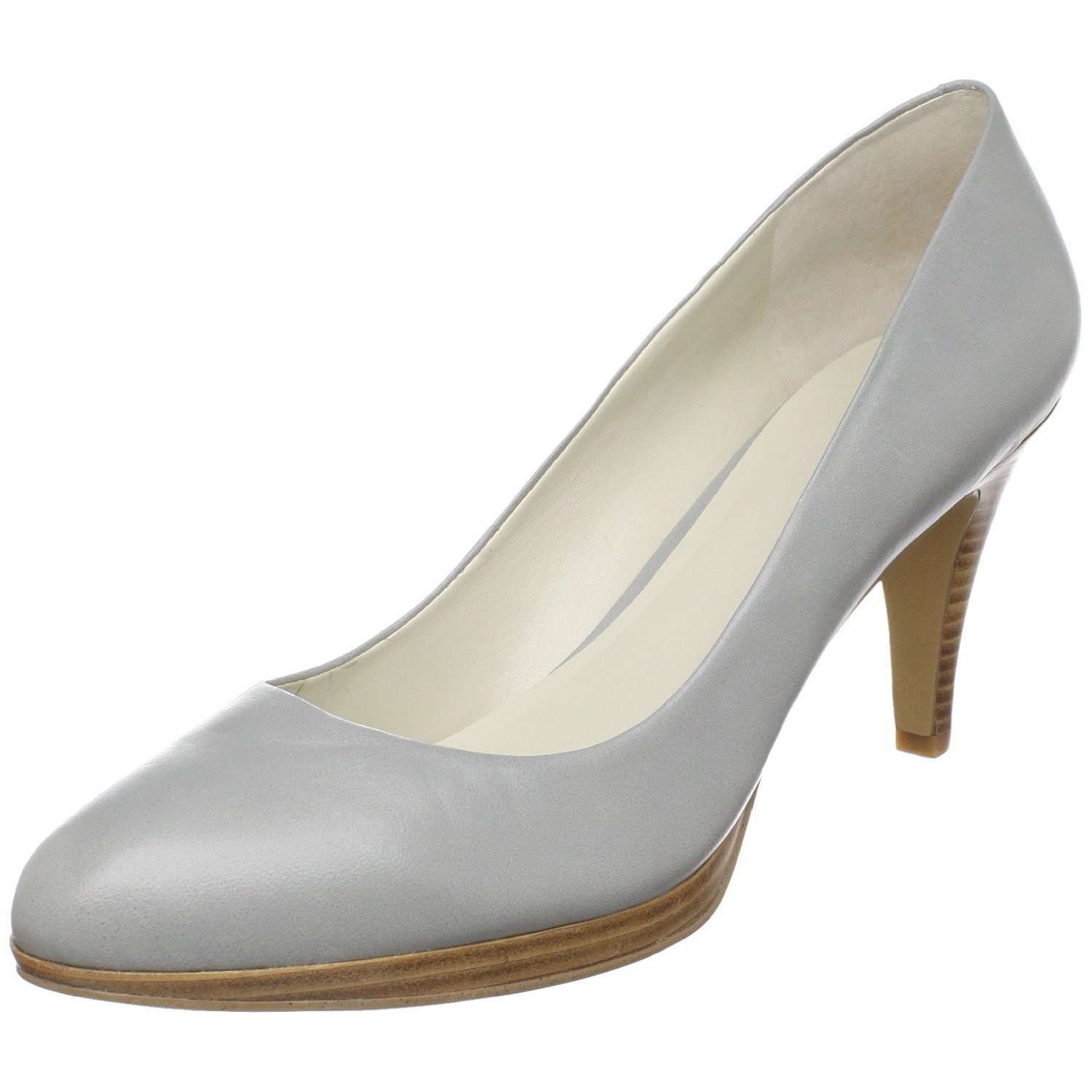 grey leather pumps