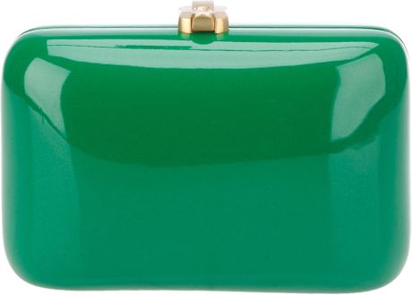 Rocio Leather Covered Wooden Clutch in Green - Lyst