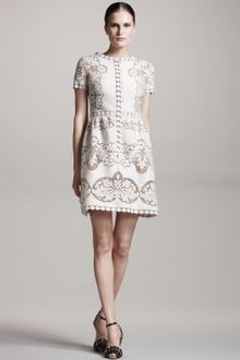 Valentino Button-front Lace Dress - Lyst