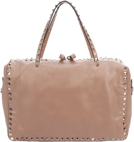 Valentino Studded Leather Tote in Beige (nude) - Lyst