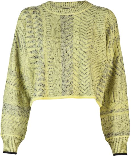 Alexander Wang Geometric Jacquard Shrug in Yellow - Lyst