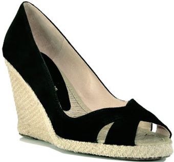  Mel - Black Suede Wedge Espadrille Pump 