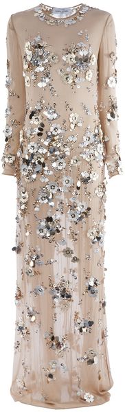Azzaro Embellished Gown in Beige (nude) - Lyst