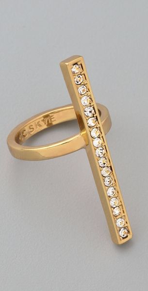 Cc Skye Whitney Pave Line Ring in Gold - Lyst