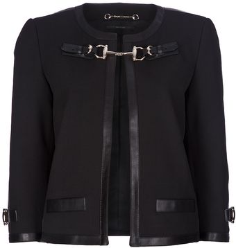 Gucci Leather Trim Jacket - Lyst