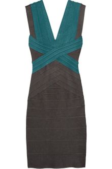 Hervé Léger Color-Block Bandage Dress - Lyst