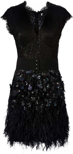 Matthew Williamson Feather and Crystal-embellished Dress - Lyst