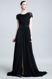 Pamella Roland Leatherinset Gown - Lyst