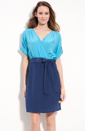 Presley Skye Colorblock Silk Crêpe De Chine Dress - Lyst