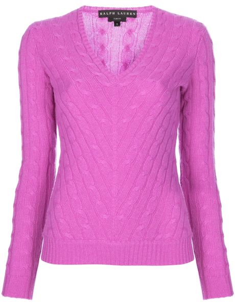 Ralph Lauren Black Label Cashmere Jumper in Purple - Lyst