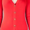 Tory Burch Ribbed Cardigan in Red - Lyst