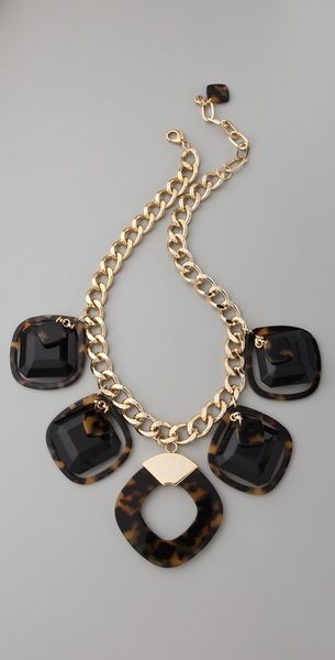 Tory Burch Resin Square Necklace - Lyst