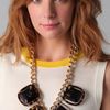 Tory Burch Resin Square Necklace in Gold - Lyst