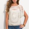 Wallpapher Crochet Medallion Top in White (ivory) - Lyst