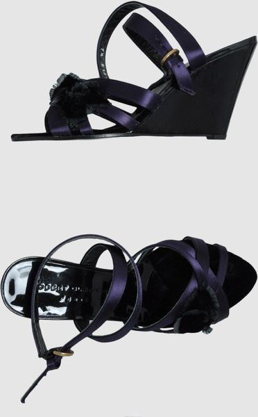 Robert Clergerie Wedge Sandals in Purple (mauve) - Lyst