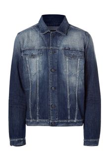7 For All Mankind Washed Blue Denim Jacket - Lyst