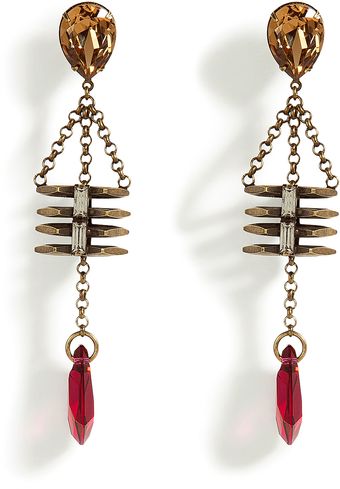 Dannijo The Tyler Citrine/magenta Swarovski Crystal Earrings - Lyst
