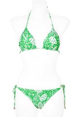 Diane Von Furstenberg Mini Grape Vine Green Deianira Printed Bikini