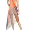 Jil Sander Colorblock Tulle Dress in Orange - Lyst