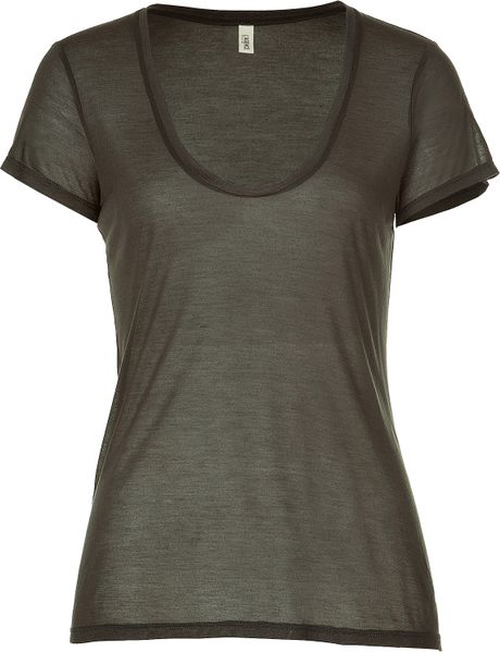 L'agence Short sleeve tshirt in Green (olive) - Lyst