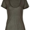 L'agence Short sleeve tshirt in Green (olive) - Lyst