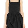 Lanvin Embroidered Bubbleskirt Crepe Dress in Black - Lyst