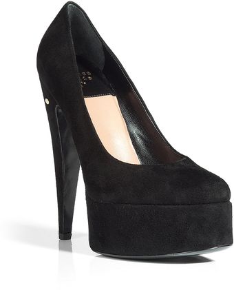  Black Suede Platform Pumps 