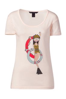 Marc By Marc Jacobs Nude Miss Marc Printed T-shirt - Lyst